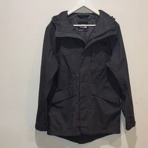 The North Face Mens El Misti Hooded Trench Rain Jacket, Charcoal Gray Size Sm